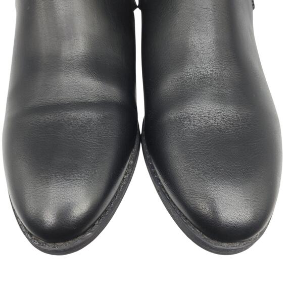 Black Booties Womens 6 Pointed Almond Toe Ankle Pull On Heeled Oxford Express - Picture 6 of 13